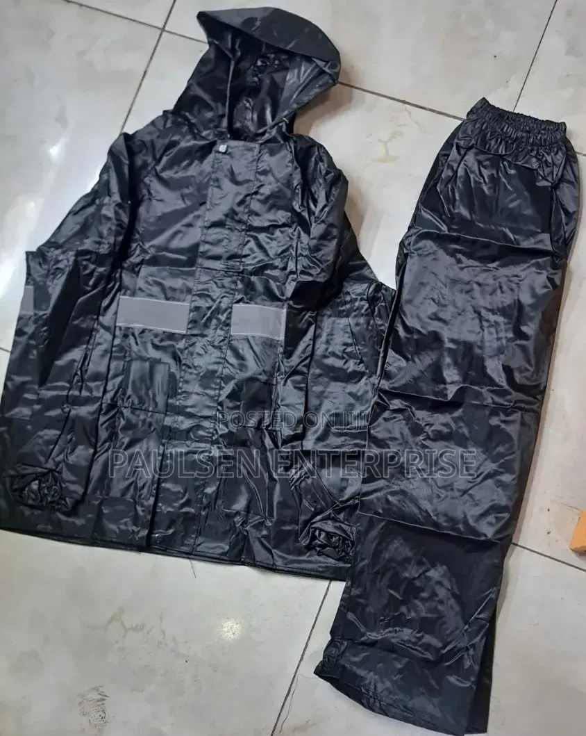 All Weather Black Rain Coat Suit