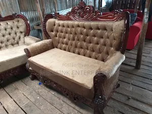 Antique Sofa 3-Seater Mahogany Wood Mix