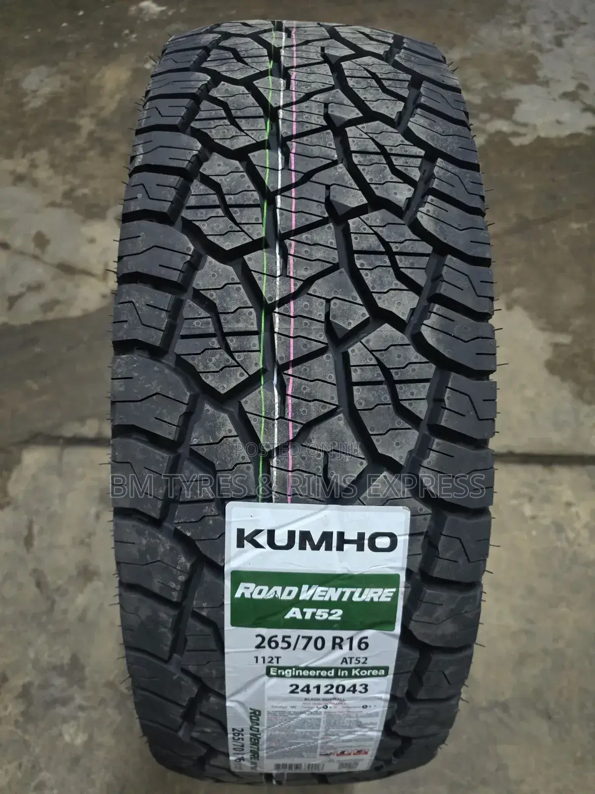 265 /70 R16 Khumo Tires (All Terrein)