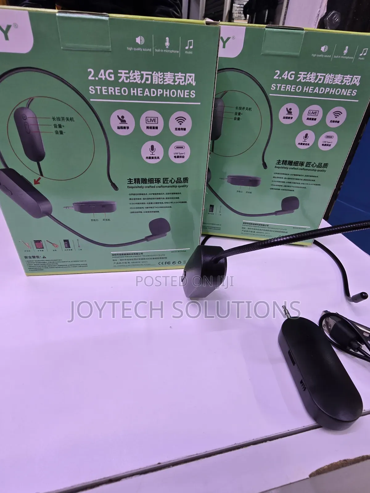 Rechargeable Wireless Headset Mic With 6.35mm Adapter