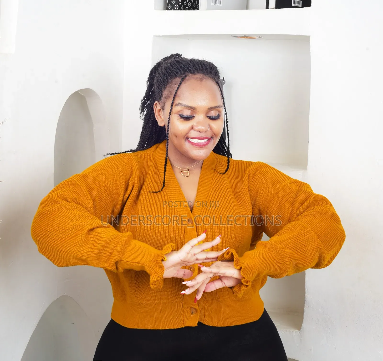 Ladies Free Size Botton Up Plain Sweaters