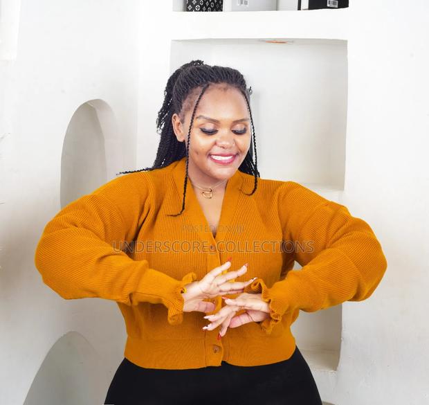 Ladies Free Size Botton Up Plain Sweaters - thumbnail 7
