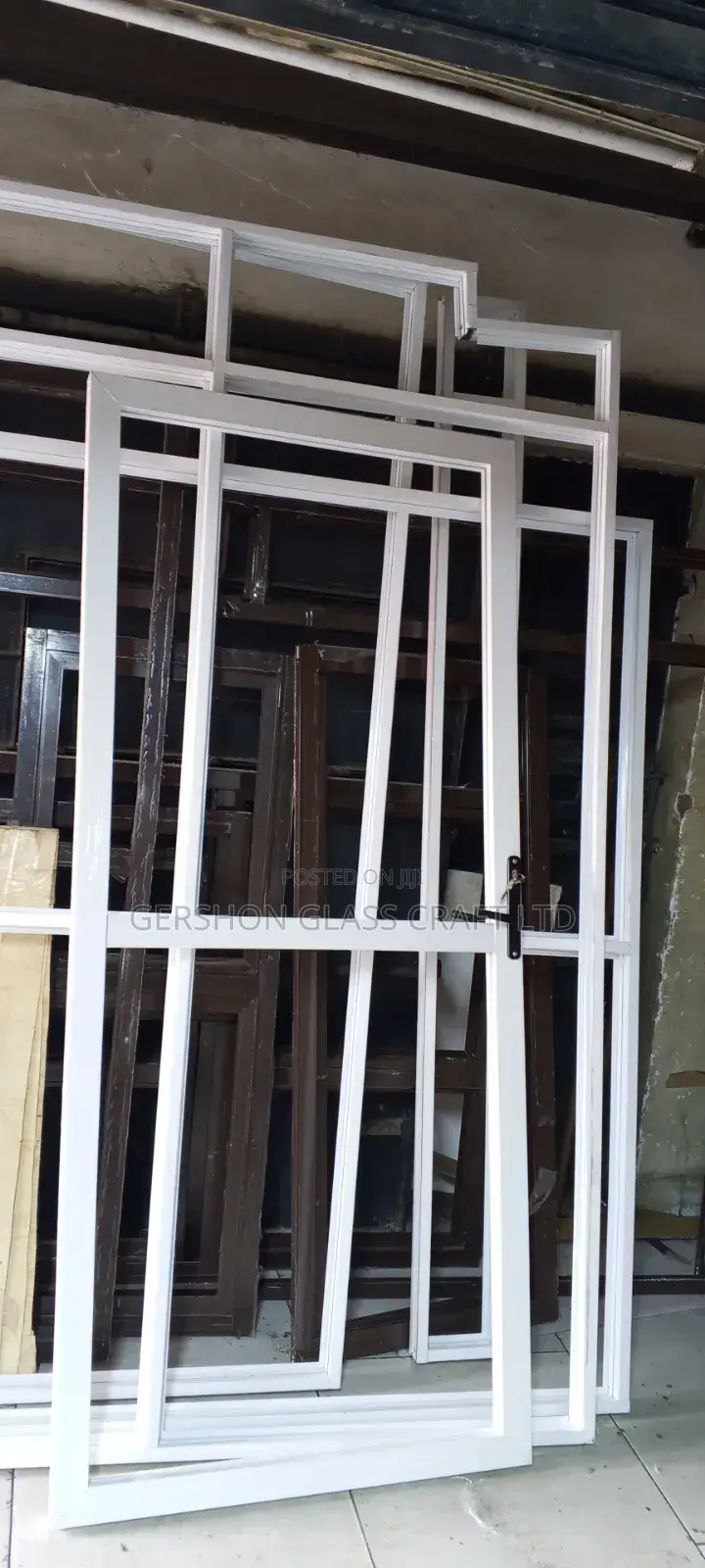 White Coated Aluminium Door