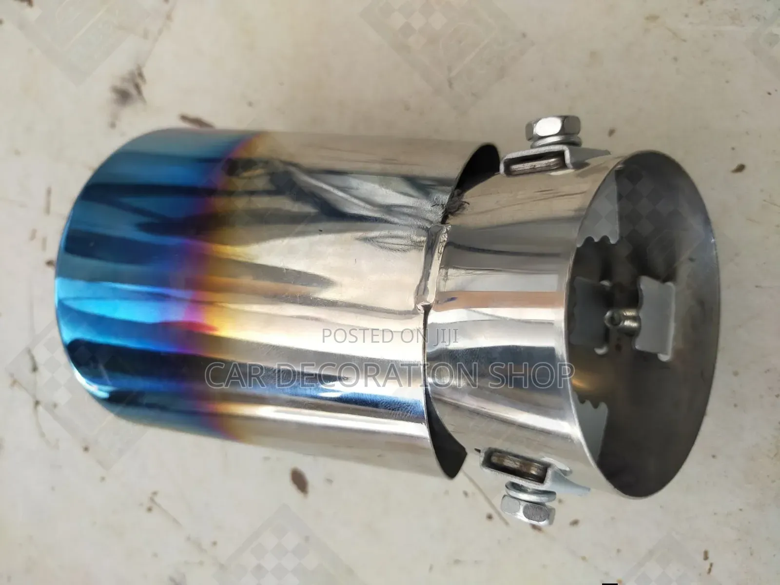 Single Stainless Exhaust Tip With Rainbow _Colored Finish
