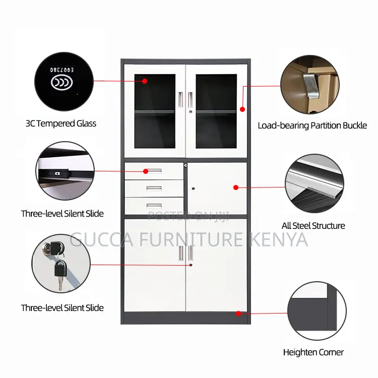 Modern 2-Swing Door's Steel Safe Office Cabinet