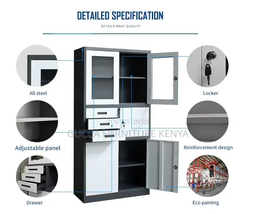 Modern 2-Swing Door's Steel Safe Office Cabinet