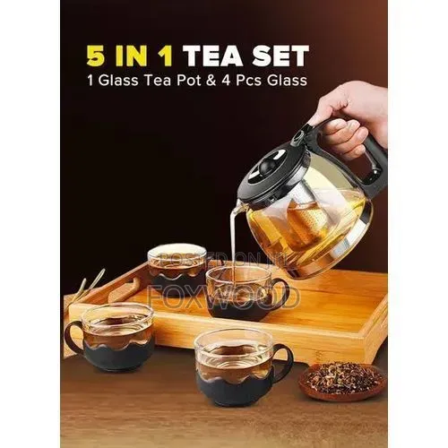 5-Piece Borosilicate Glass Tea Pot Set