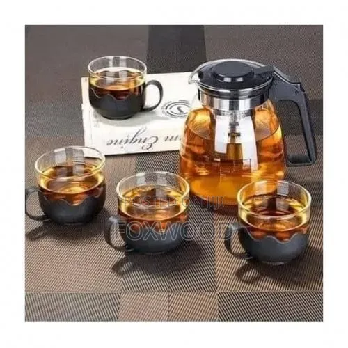 5-Piece Borosilicate Glass Tea Pot Set