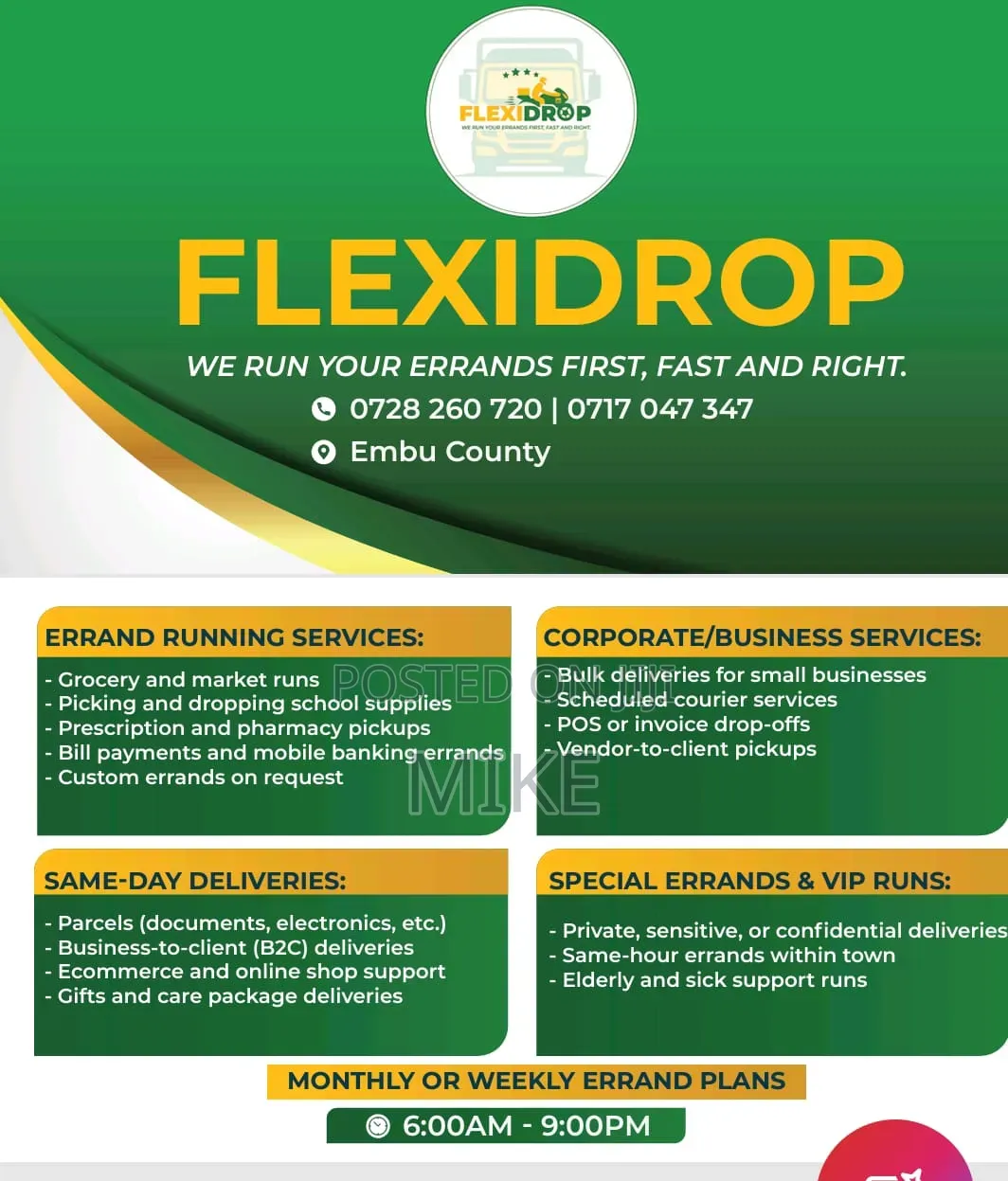 Delivery, Errands and Moving Services
