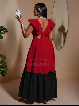 Ladies Maxi Multi Colour Bare Back Dresses