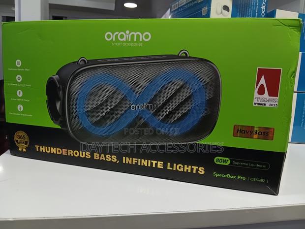 Oraimo Spacebox Pro (Model Obs-682) 80w Wireless Speaker in Black.