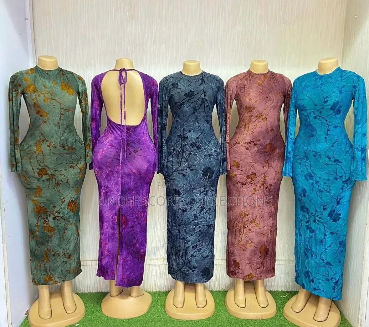 Ladies Longsleeved Bareback Bodycon Dresses