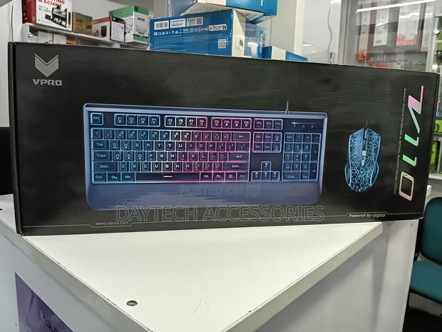 Rapoo V110 Backlit Gaming Keyboard and Optical Mouse Combo in Black.