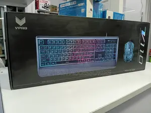 Rapoo V110 Backlit Gaming Keyboard and Optical Mouse Combo in Black.