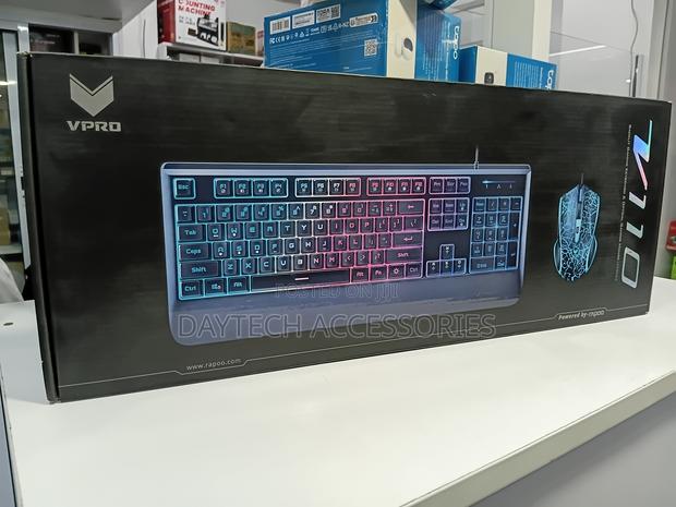 Rapoo V110 Backlit Gaming Keyboard and Optical Mouse Combo in Black. - thumbnail 2