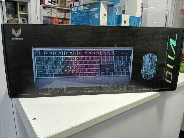 Rapoo V110 Backlit Gaming Keyboard and Optical Mouse Combo in Black. - thumbnail 3
