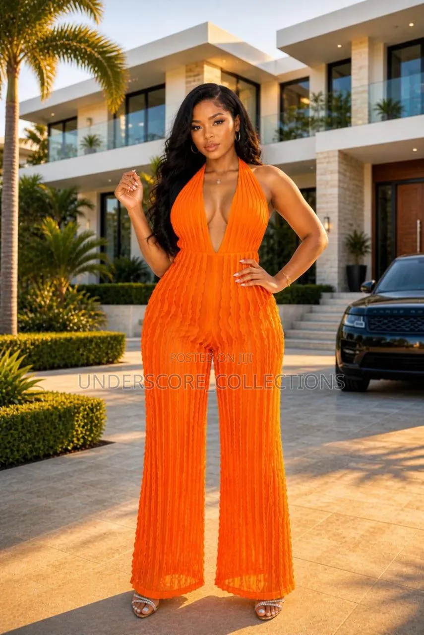 Bare Back Fitting Jumpsuit for Ladies