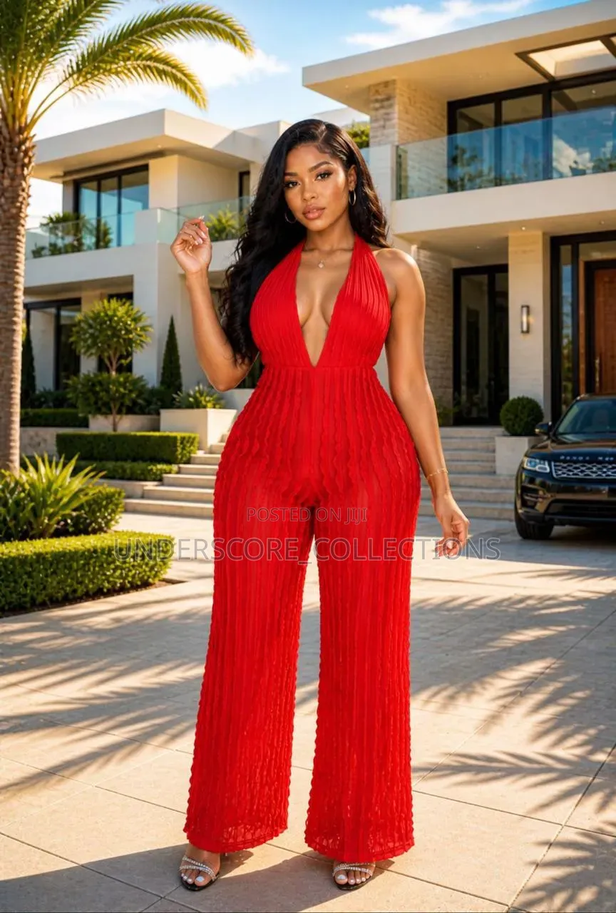 Bare Back Fitting Jumpsuit for Ladies