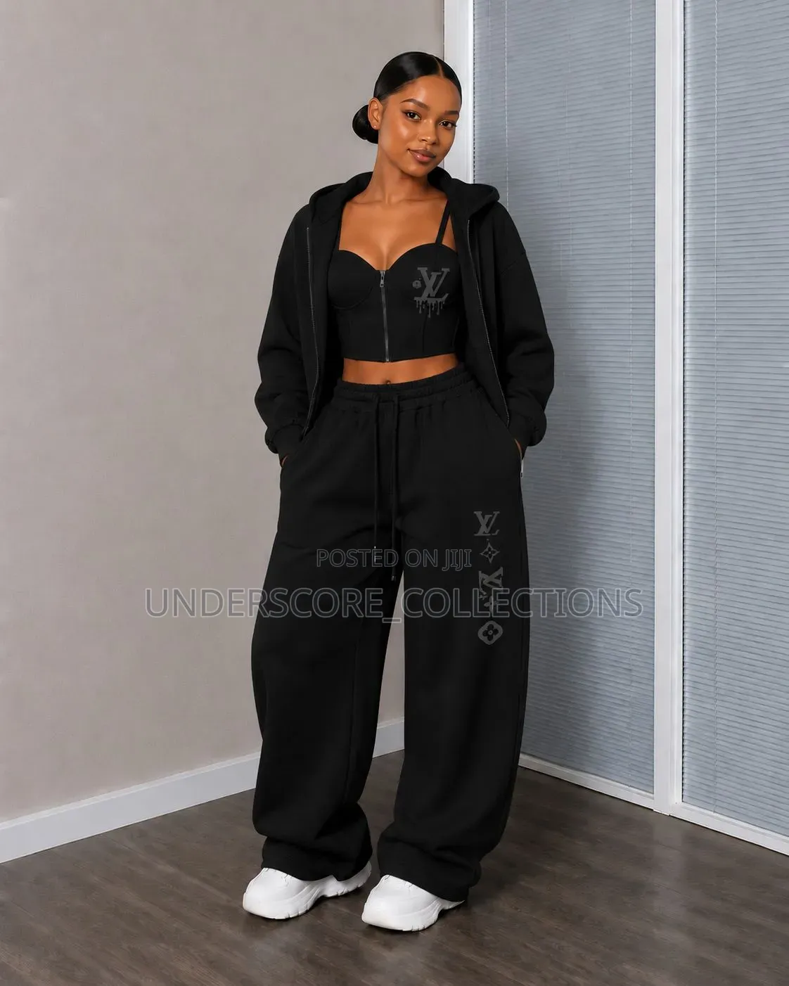 Genz's Three in One Top Quality Tracksuit Needs Only Shoe and Hat