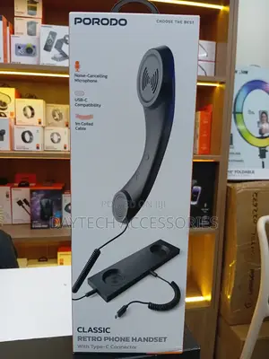 This Is a Porodo Classic Retro Phone Handset With a Usb-C Connector.