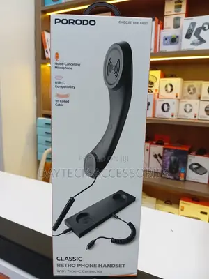 Porodo Classic Retro Phone Handset - Black