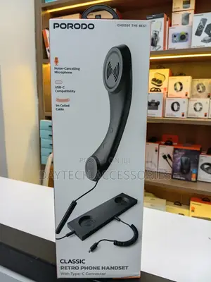 Porodo Classic Retro Phone Handset - Black