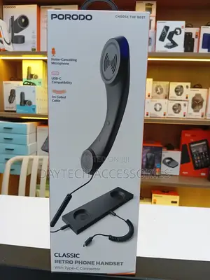 Porodo Classic Retro Phone Handset - Black