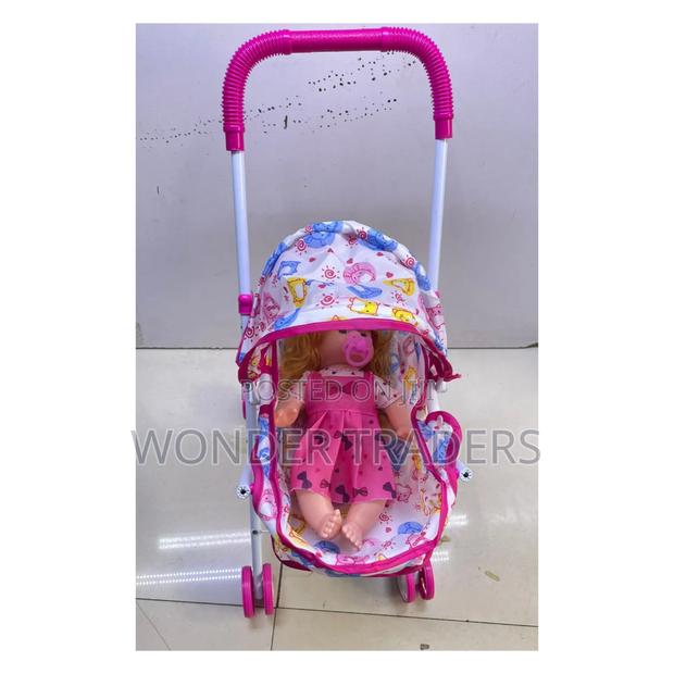 Kids Stroller and Doll *Doll 30cm Long *Stroller 52cm Long