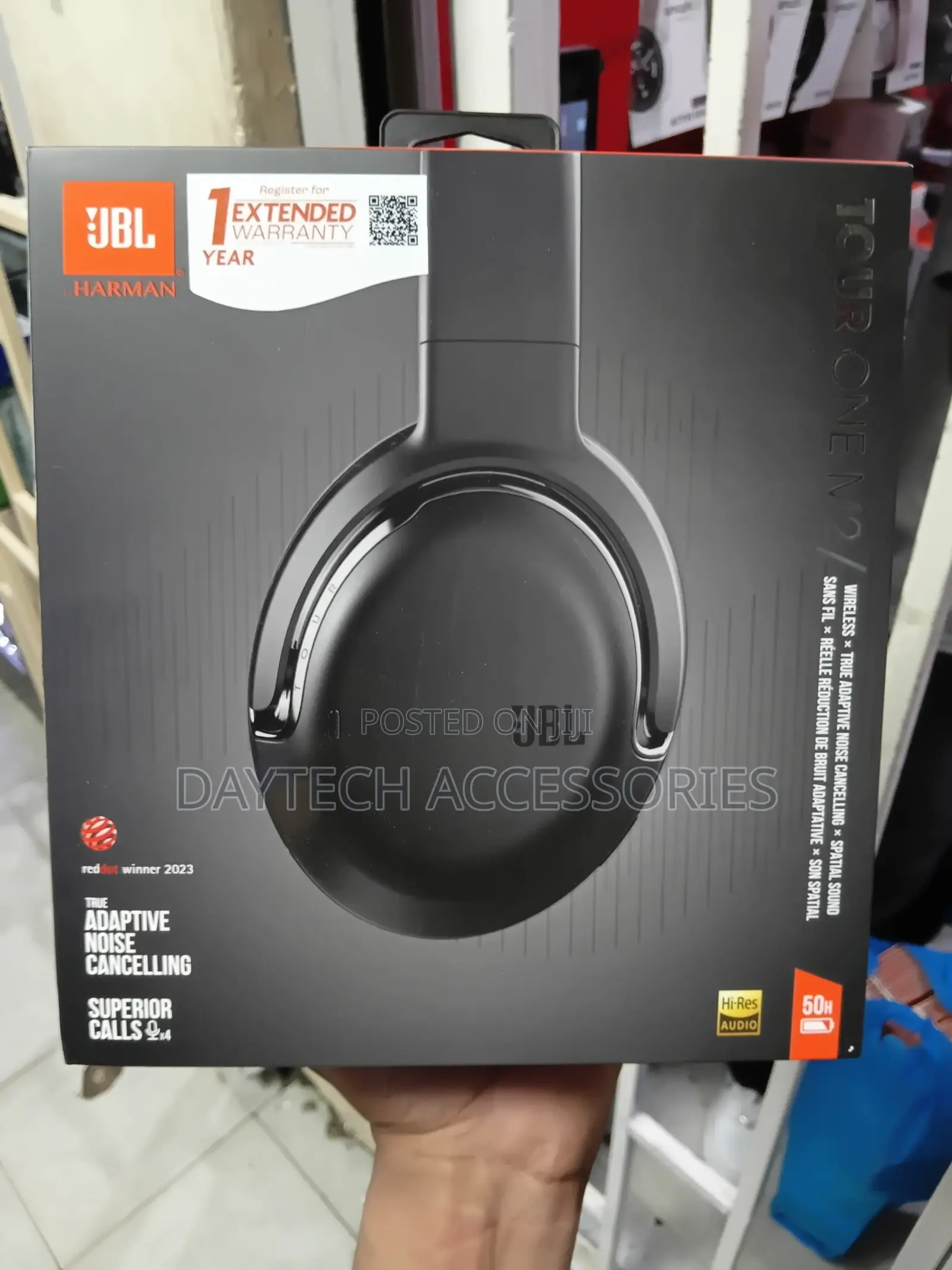 JBL Tour One M2 Wireless Over-Ear Noise Cancelling Headphones in Black