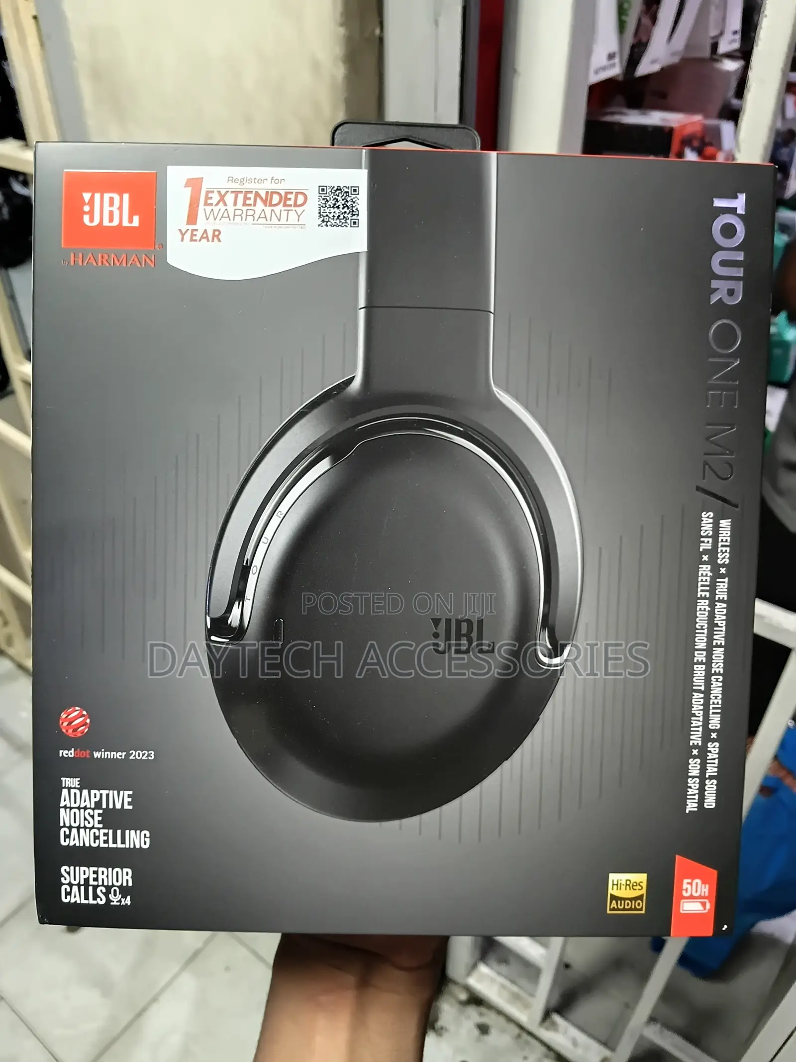 JBL Tour One M2 Wireless Over-Ear Noise Cancelling Headphones in Black