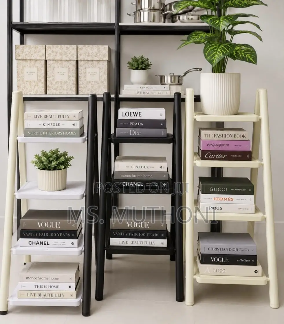 All Black Non -Slip 4 Layer Metallic Ladder