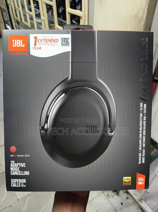 JBL Tour One M2 Wireless Noise Cancelling Headphones Set in Black.
