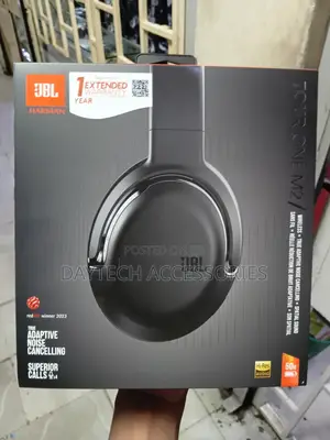 JBL Tour One M2 Wireless Noise Cancelling Headphones Set in Black.
