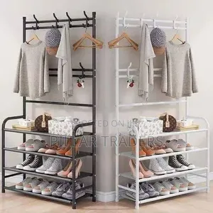 4 Tier Clothes Shoe Rack With Hangers