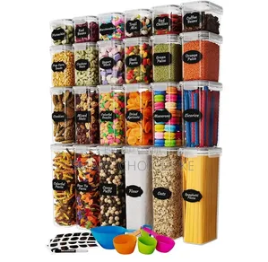 24pcs Bpa Free Airtight Plastic Containers