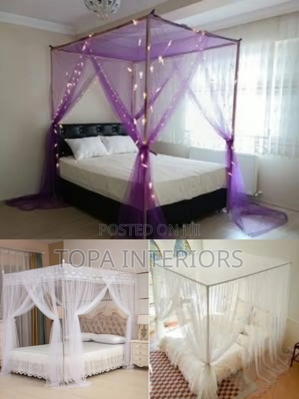 6x6 Square Mosquito Nets With Four Metallic Stands