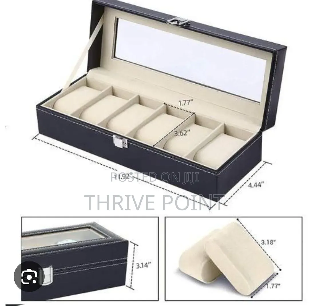 Soft Leather 6 Watch Box Organizer