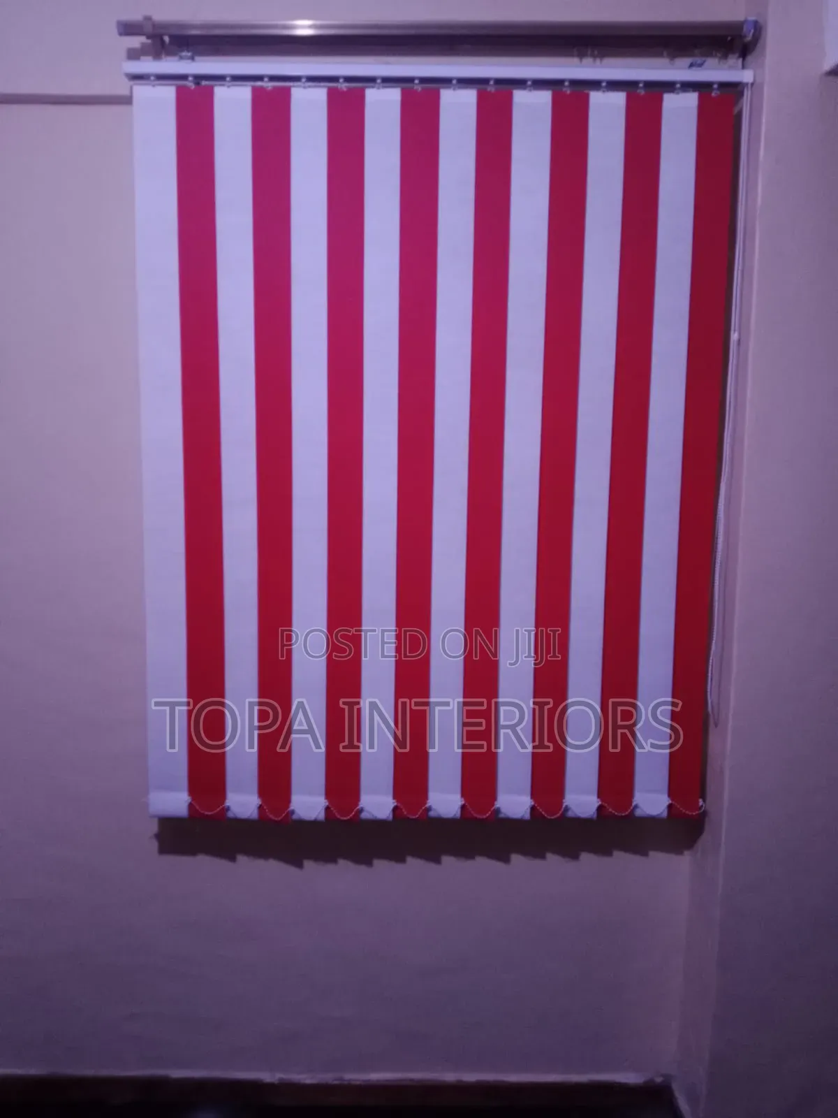 Red and White Vertical Office Curtain Blinds Supply and Installation