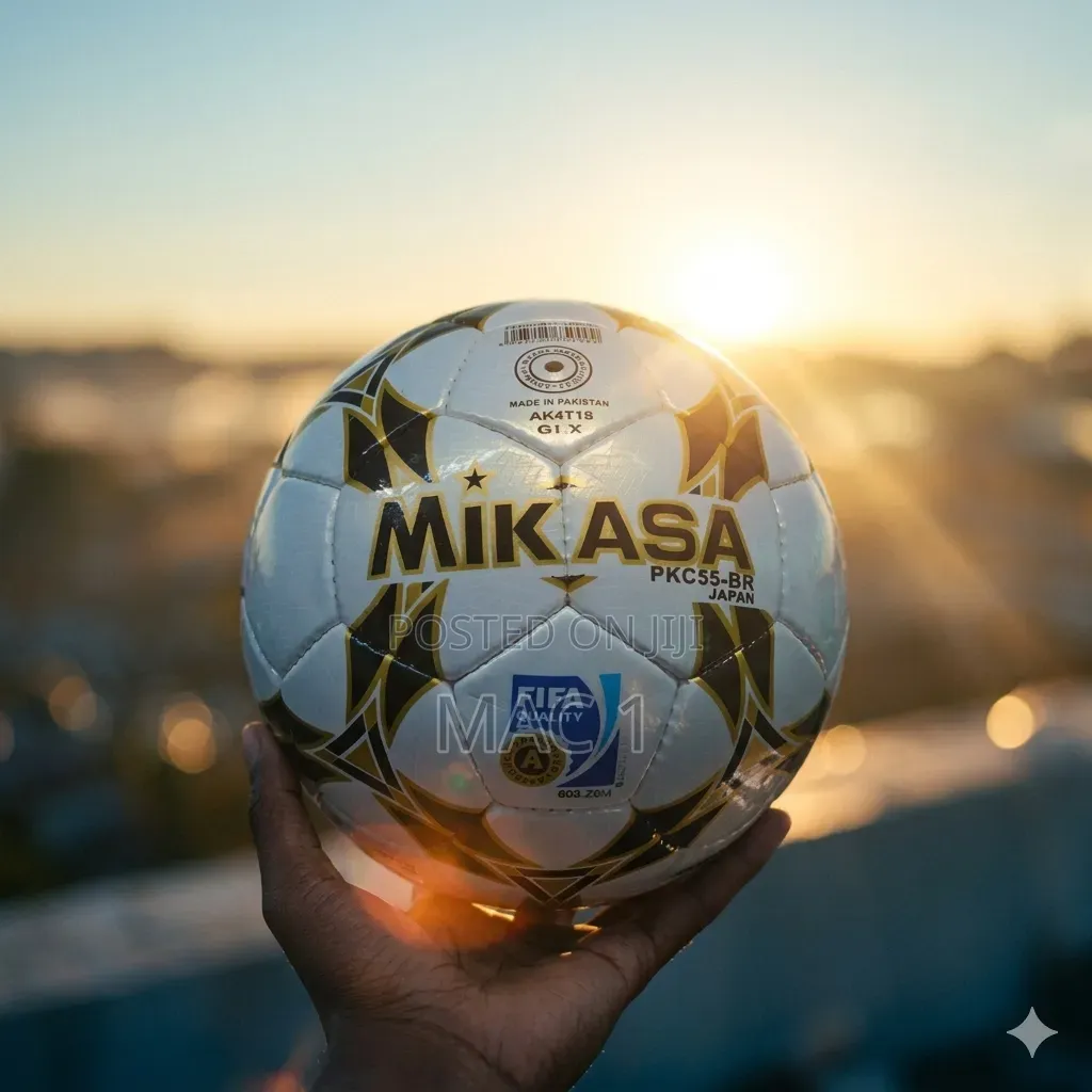 High-Quality Mikasa Soccer Ball - Black/Gold Star Panel
