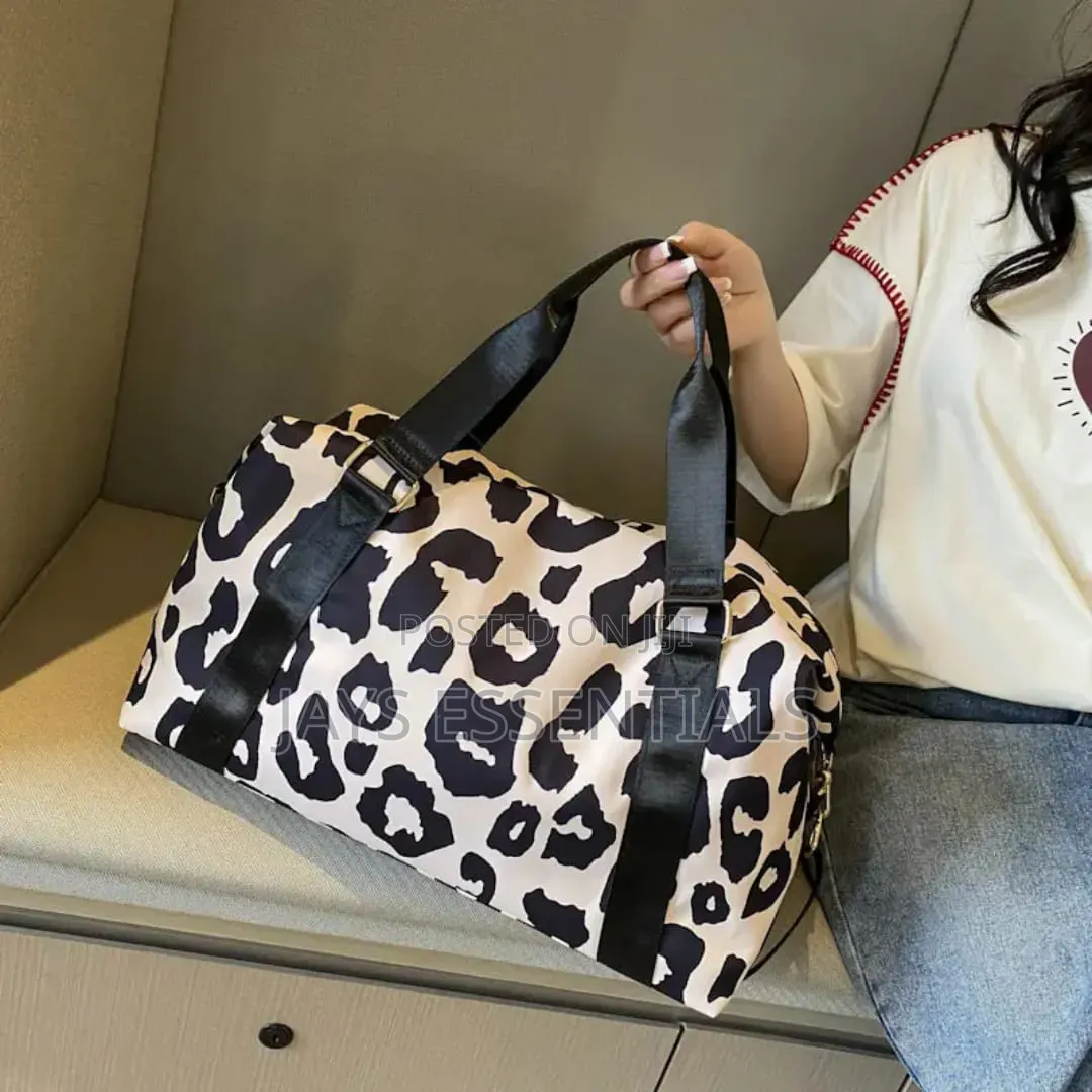 Large Leopard Travel Duffle Bag