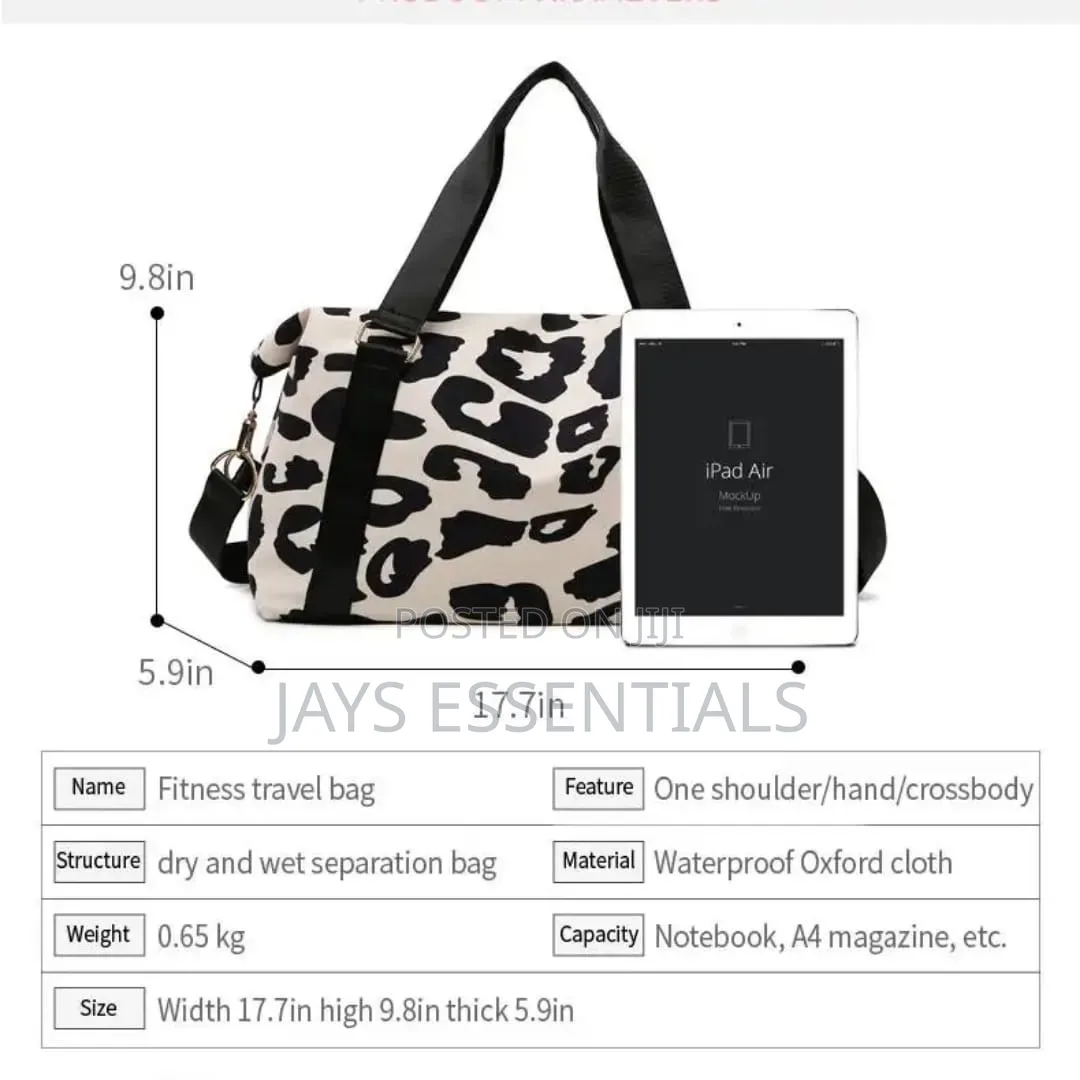 Large Leopard Travel Duffle Bag