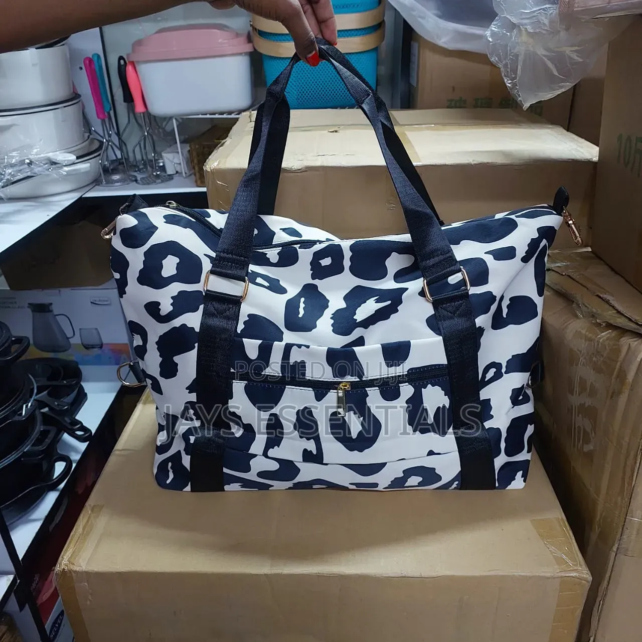 Large Leopard Travel Duffle Bag