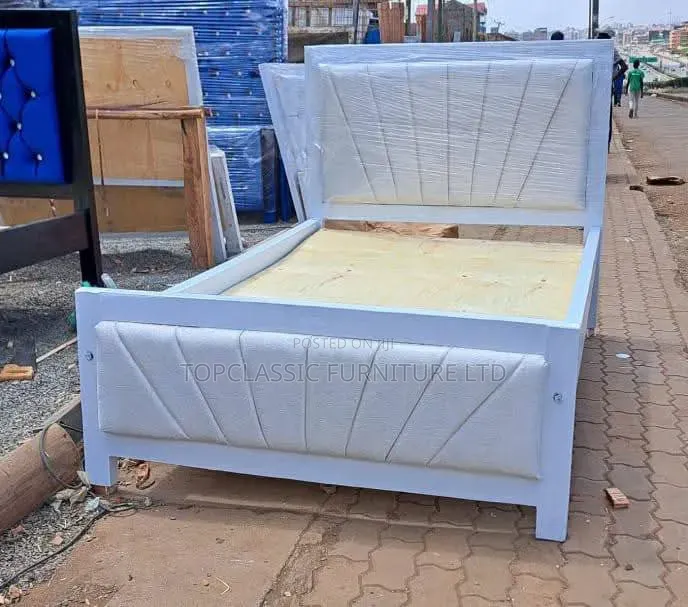 Cream Bed With White Frame 4x6 Pure Hardwood