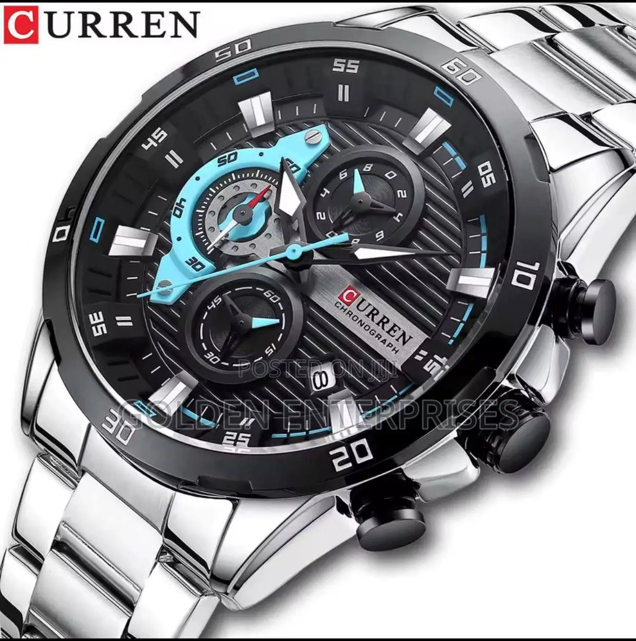 Black Silver Curren Gents Watch #8402