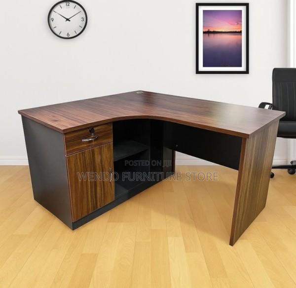 Office Desk : 1.2m Contemporary L-Shaped Executive Office Desk - thumbnail 3