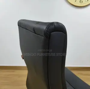 Office Chair : High-Back Executive Visitor Chair Black Leather Upholst