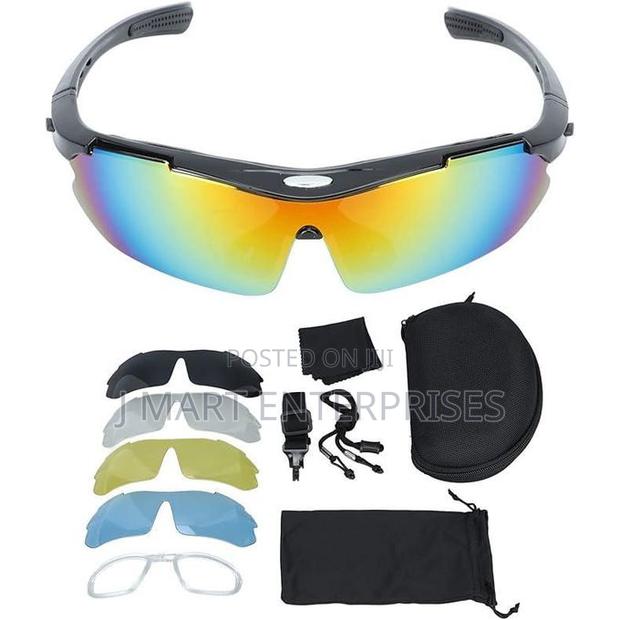 Sports Sunglasses - 5 Interchangeable Lenses for Men Women,