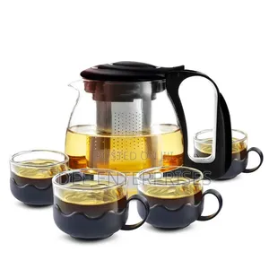 Heat Resistant 1l Glass Infuser Kettle With 4 Cups