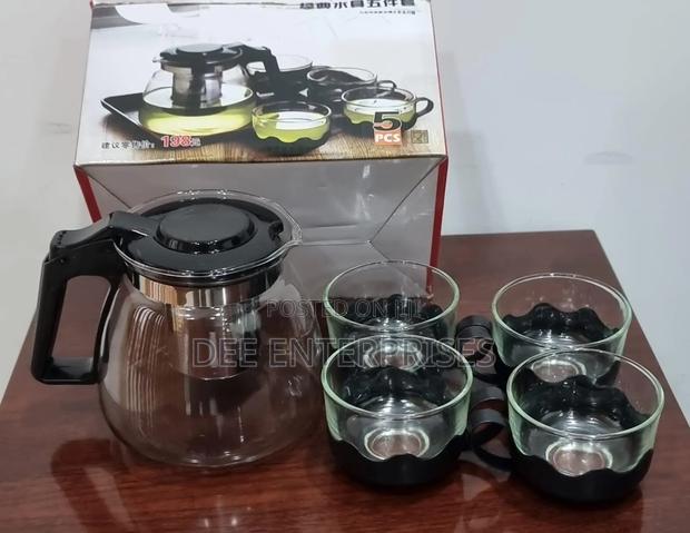 Heat Resistant 1l Glass Infuser Kettle With 4 Cups - thumbnail 2