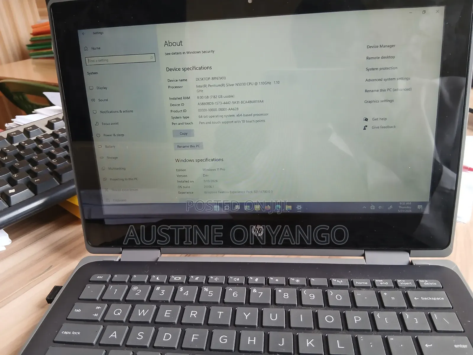Laptop HP ProBook X360 11 G5 EE 8GB Intel Pentium SSD 256GB